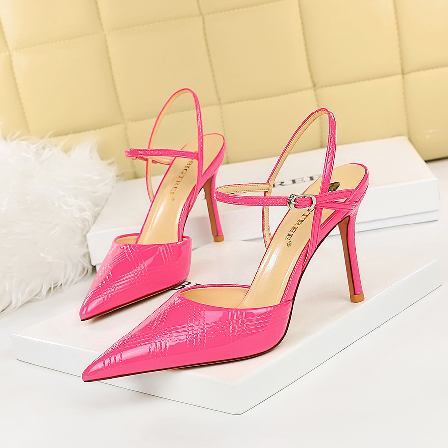 Patent leather solid color high heels 31